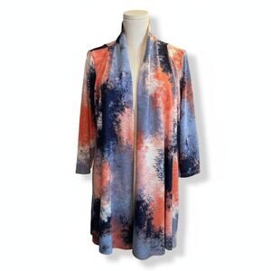 Ali Miles Colorful Tie-Dye Open Cardigan Size Large